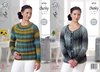 King Cole 4713 Knitting Pattern Womens Sweaters and Cardigan in King Cole Riot Chunky