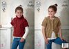 King Cole 4720 Knitting Pattern Girls Cap Sleeved Top and Cardigan in King Cole Chunky