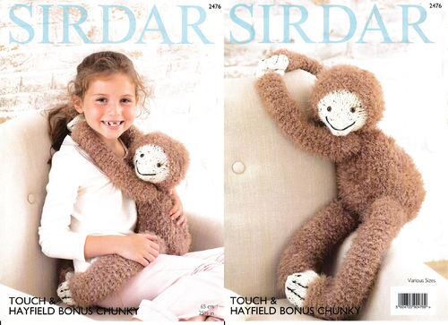 Sirdar 2476 Knitting Pattern Gordon The Sloth Toy in Sirdar Touch
