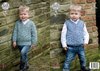 King Cole 4630 Knitting Pattern Boys Sweater and Slipover in King Cole Fashion Aran Combo