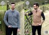 King Cole 4628 Knitting Pattern Mens Sweater and Slipover in King Cole Fashion Aran Combo