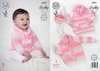 King Cole 4579 Knitting Pattern Baby Cardigan & Sweater in Big Value Baby Soft Chunky