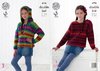 King Cole 4778 Knitting Pattern Girls Sweater and Hoodie in King Cole Riot DK