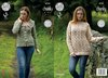 King Cole 4741 Knitting Pattern Womens Raglan Sweater and Jacket in King Cole Chunky Tweed