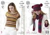 King Cole 4763 Crochet Pattern Womens Top with Yoke and Accessories in King Cole Riot DK