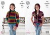King Cole 4777 Knitting Pattern Girls Sweater and Waistcoat in King Cole Riot DK