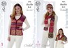 King Cole 4764 Crochet Pattern Womens Waistcoat and Accessories in King Cole Riot DK