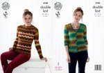 King Cole 4780 Knitting Pattern Womens Sweater and Cardigan in King Cole Riot DK