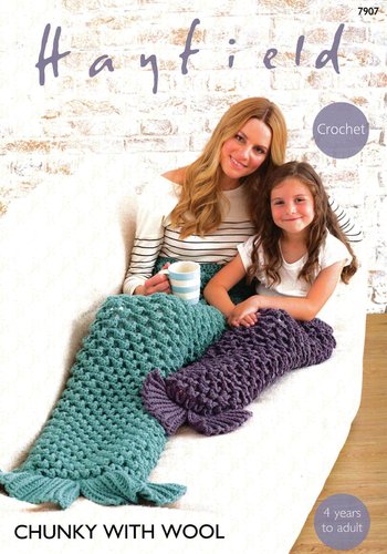 Sirdar 7907 Crochet Pattern Mermaid Tails in Hayfield Chunky with Wool