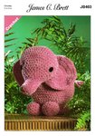 James C Brett JB403 Crochet Pattern Ellie The Elephant Toy in James C Brett Flutterby Chunky