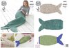 King Cole 4693 Knitting Pattern Mermaid Tail Blankets to knit in King Cole Aran
