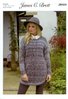 James C Brett JB424 Knitting Pattern Womens Long Sweater in Marble Chunky Glamour