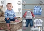 King Cole 4808 Knitting Pattern Baby Sweaters and Cardigan in King Cole Cherish & Cherished DK