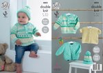 King Cole 4805 Knitting Pattern Baby Jacket Sweater Cardigan & Hat King Cole Cherish & Cherished DK