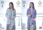 King Cole 4837 Knitting Pattern Womens Long & Short Sleeved Cardigans in King Cole Cottonsoft DK