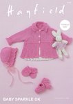 Sirdar 4719 Knitting Pattern Baby Cardigan Bonnet Bootees Mittens in Hayfield Baby Sparkle DK