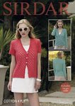 Sirdar 7911 Knitting Pattern Womens Short & Long Sleeved Cardigans in Sirdar Cotton 4 Ply
