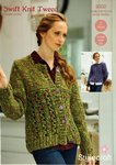 Stylecraft 9332 Knitting Pattern Womens Cardigan and Sweater in Swift Knit Tweed Super Chunky