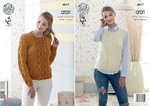 King Cole 4817 Knitting Pattern Womens Sweater and Slipover in King Cole Fashion Aran