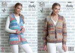 King Cole 4850 Knitting Pattern Womens Cardigan and Waistcoat in King Cole Drifter Chunky