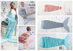 King Cole 4908 Crochet Pattern Baby Child Adult Mermaid Tail Blanket in King Cole DK