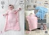 King Cole 4823 Knitting Pattern Baby Robe and Sleeping Bags in King Cole Yummy Chunky