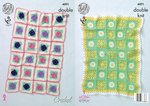 King Cole 4891 Crochet Pattern Floral Motif Blankets in King Cole Cherish DK