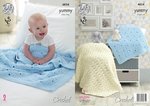 King Cole 4824 Crochet Pattern Baby Blankets in King Cole Yummy Chunky