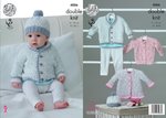King Cole 4886 Knitting Pattern Baby Jacket Cardigan Coat & Hat in Big Value Baby DK & Smarty DK