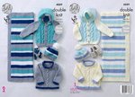 King Cole 4889 Knitting Pattern Baby Childrens Hoodie Sweater Hat & Blanket in Big Value Baby DK