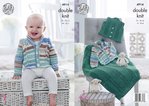 King Cole 4914 Knitting Pattern Baby Jacket Waistcoat and Blanket in Cherish & Cherished DK