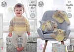 King Cole 4917 Knitting Pattern Baby Cardigans and Sweater in King Cole Melody DK
