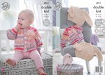 King Cole 4911 Knitting Pattern Baby Raglan Cardigans & Sweater in Cherish & Cherished DK