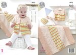 King Cole 4975 Knitting Pattern Baby Jacket Hat Shoes & Blanket in King Cole Big Value Baby 4 Ply