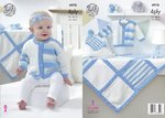 King Cole 4978 Knitting Pattern Baby Jacket Hat Bootees & Blanket in King Cole Big Value Baby 4 Ply