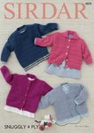 Sirdar 4809 Knitting Pattern Babys Cardigan and Sweater in Sirdar Snuggly 4 Ply