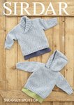 Sirdar 4811 Knitting Pattern Baby Boy's Wrap Neck Sweater and Hoodie in Sirdar Snuggly Spots DK