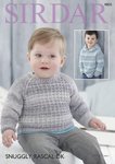 Sirdar 4805 Knitting Pattern Baby Boy's Sweater and Hoodie in Sirdar Snuggly Rascal DK