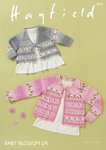Sirdar 4842 Knitting Pattern Baby Girls Round and V Neck Tie Cardigans in Hayfield Baby Blossom DK