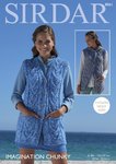 Sirdar 8061 Knitting Pattern Womens V Neck and Hooded Waistcoats in Sirdar Imagination Chunky