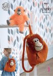 King Cole 9057 Knitting Pattern Orangutan Backpack & Toy in Tinsel Chunky