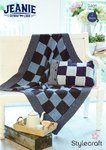 Stylecraft 9401 Knitting Pattern Blanket and Cushion Cover in Stylecraft Jeanie Aran