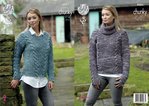 King Cole 4881 Knitting Pattern Womens Sweaters in King Cole Big Value Tonal Chunky