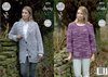 King Cole 4878 Knitting Pattern Womens Raglan Jacket and Sweater in King Cole Big Value Tonal Chunky