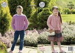 King Cole 4941 Knitting Pattern Childrens Sweater and Cardigan in King Cole Luxury Merino DK