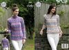 King Cole 4980 Knitting Pattern Womens Scoop and Funnel Neck Sweaters in King Cole Cotswold Chunky