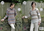 King Cole 4981 Knitting Pattern Womens Raglan Tunic and Sweater in King Cole Cotswold Chunky