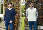 King Cole 4939 Knitting Pattern Mens Cricket Sweater and Tank Top in King Cole Luxury Merino DK