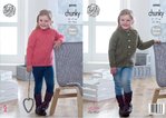 King Cole 4990 Knitting Pattern Childrens Raglan Sweater and Cardigan in King Cole Big Value Chunky