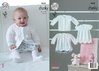 King Cole 4848 Knitting Pattern Matinee Coat Top Cardigan and Blanket in Baby Soft Chunky